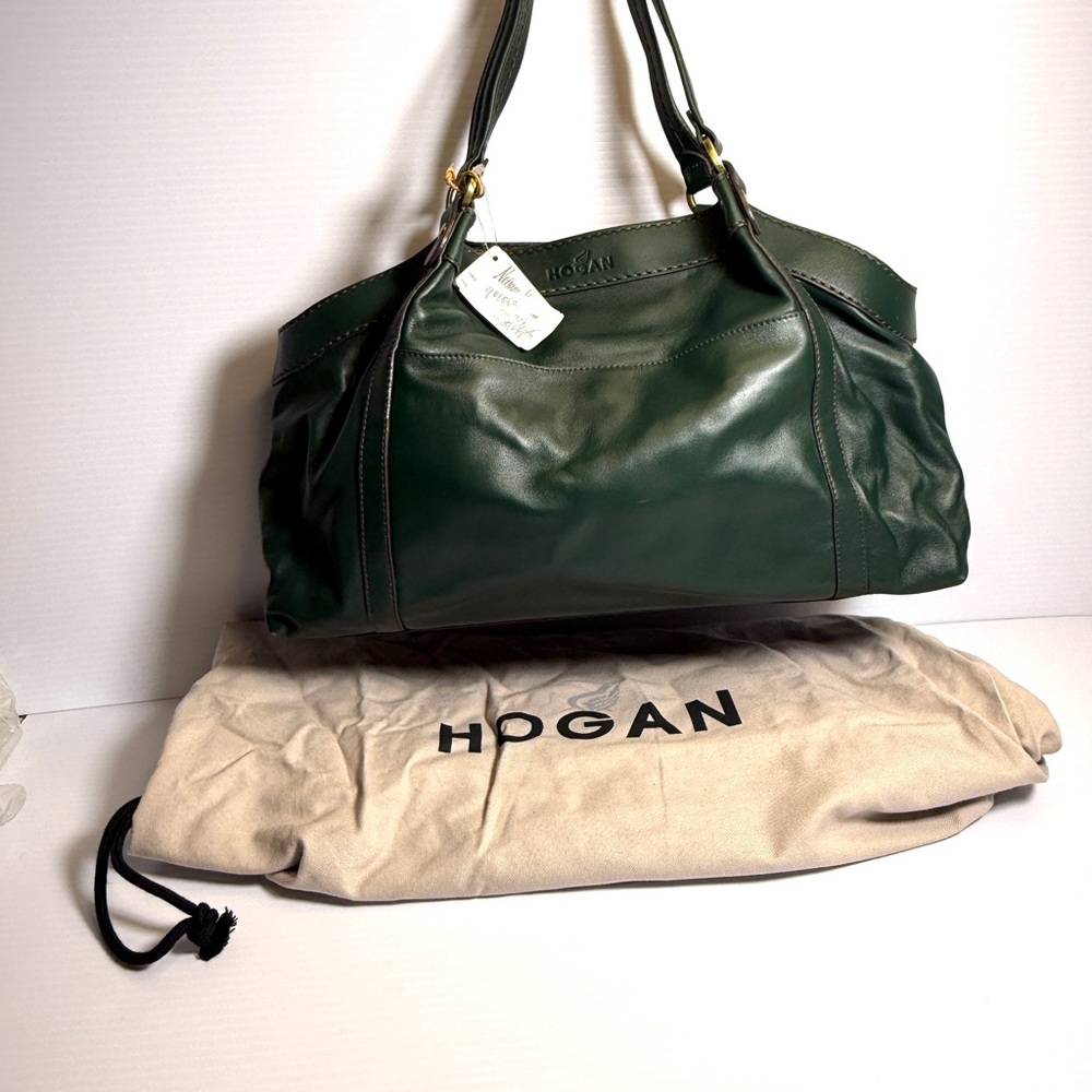 Hogan Dark Green Leather Shoulder Bag